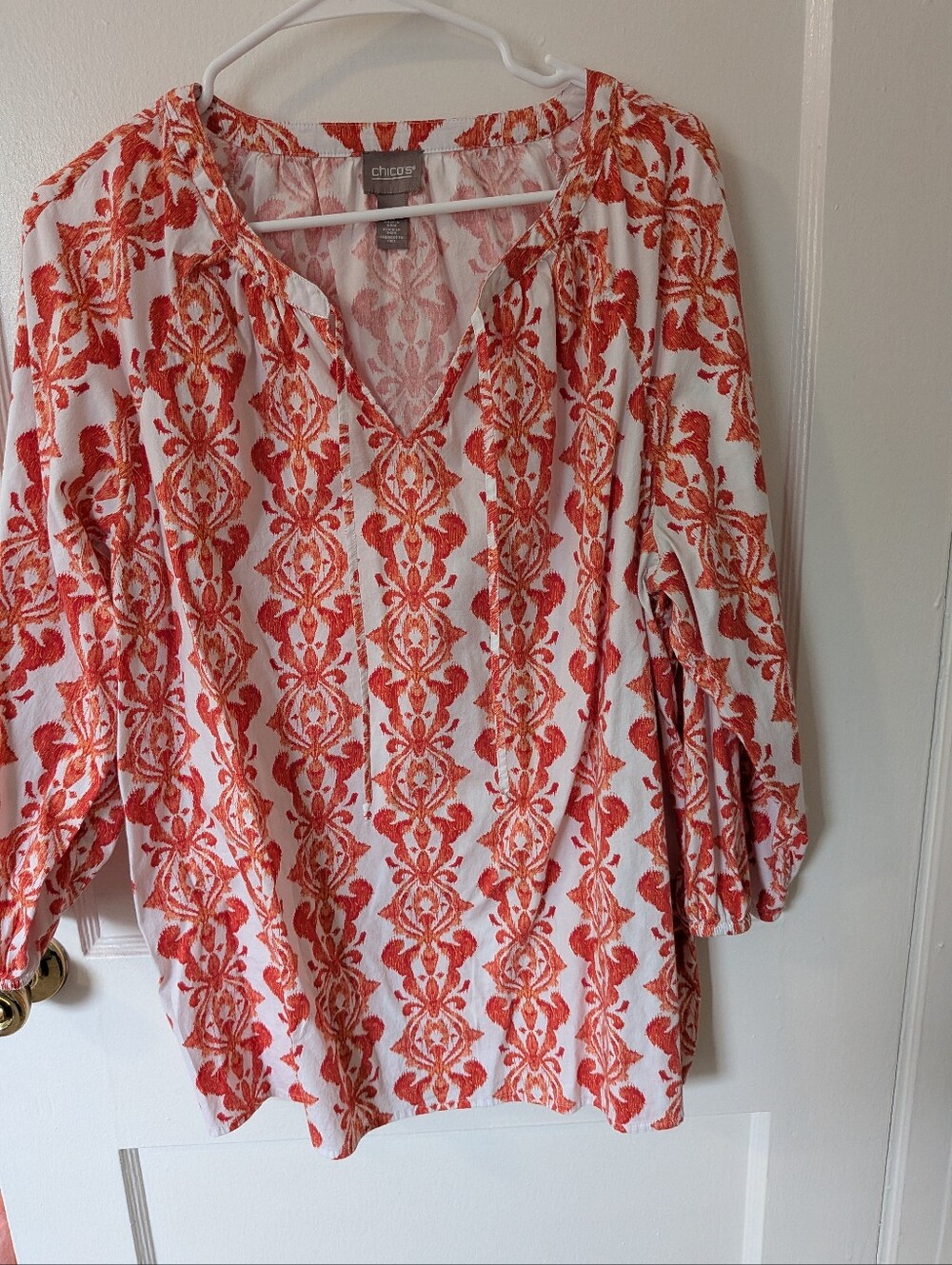 Chico's Tunic Blouse Size 3 (Fits Sz 18) XL